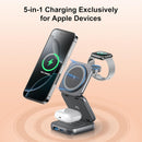 AC Island 5-in-1 MagSafe Wireless Charging Station - Foldable Charger for iPhone, Apple Watch & AirPods (Grey)