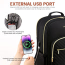 LOVEVOOK 15.6" Laptop Backpack for Women - Lightweight, USB Port, Work & Travel Rucksack (Black)