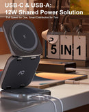AC Island 5-in-1 MagSafe Wireless Charging Station - Foldable Charger for iPhone, Apple Watch & AirPods (Grey)
