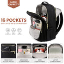 LOVEVOOK 15.6" Laptop Backpack for Women - Lightweight, USB Port, Work & Travel Rucksack (Black)
