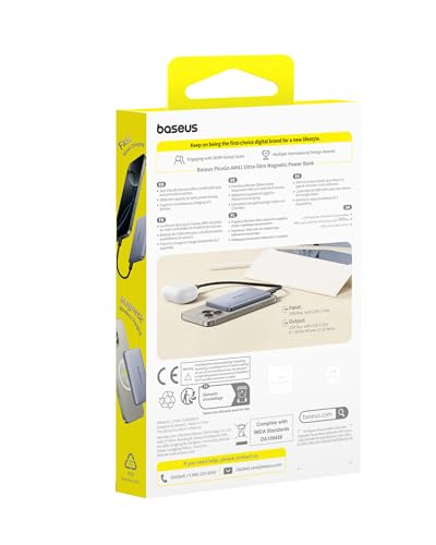 Baseus Picogo AM41 5000mAh MagSafe Power Bank - Ultra Slim, PD 20W Fast Charging for iPhone 17/16/15/14/13 (Space Grey)