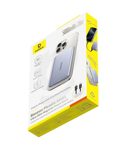 Baseus Picogo AM41 5000mAh MagSafe Power Bank - Ultra Slim, PD 20W Fast Charging for iPhone 17/16/15/14/13 (Space Grey)