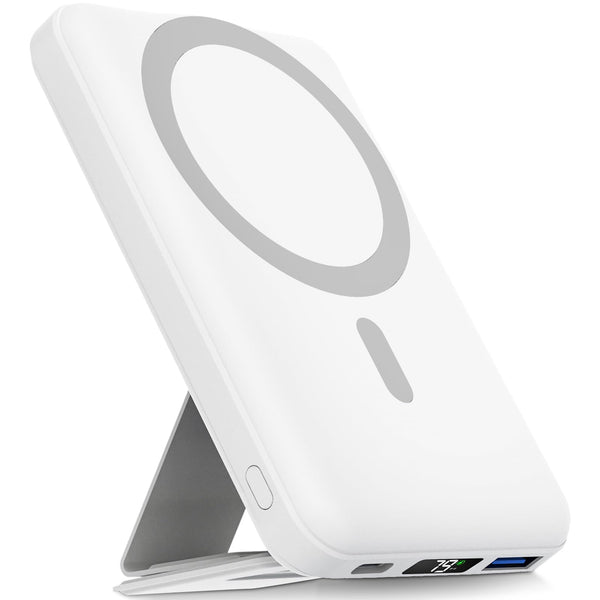 YAGOPAL 10,000mAh Power Bank - PD 22.5W Fast Charging, Wireless Charger with Foldable Stand & LED Display for iPhone 16/15/14/13/12