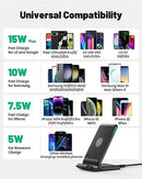 INIU 15W Wireless Charger Stand - Qi Fast Charging Dock for iPhone, Samsung Galaxy & More