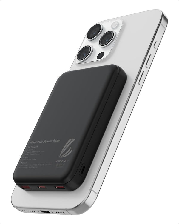 LL TRADER 006 Magnetic Wireless Power Bank 10000mAh - Portable Charger for iPhone 12/13/14/15 Series (Black)