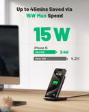 INIU 15W Wireless Charger Stand - Qi Fast Charging Dock for iPhone, Samsung Galaxy & More