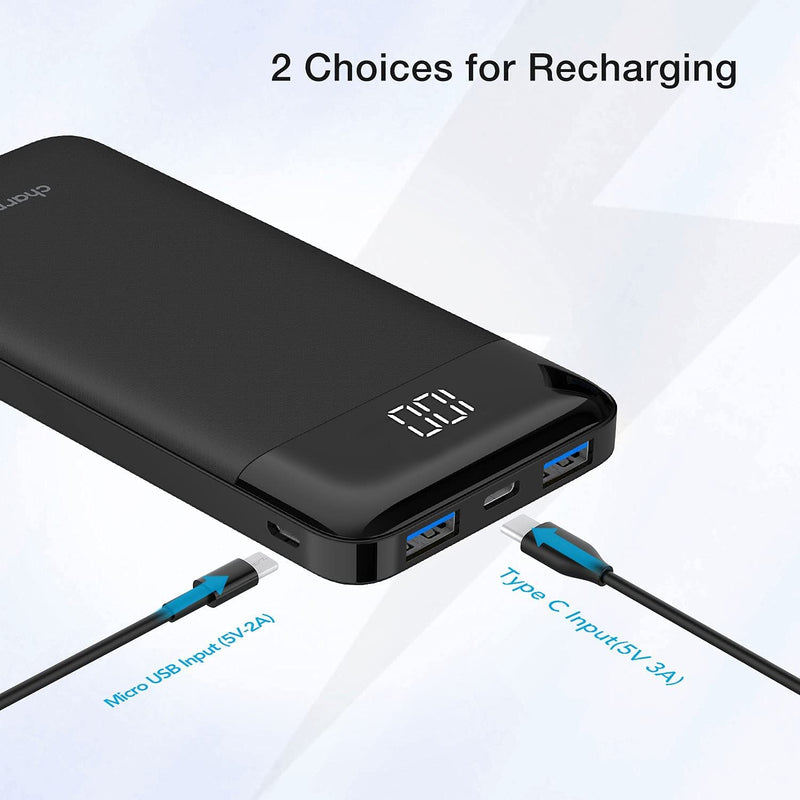 Charmast 10400mAh Power Bank - Quick Charge, USB-C, Ultra Slim Portable Charger for iPhone, Huawei & More