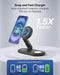 3-in-1 Wireless Charging Station for Apple - 15W Fast Foldable MagSafe Charger for iPhone, Apple Watch & AirPods