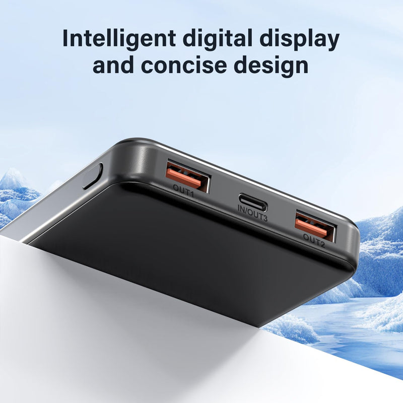 12000mAh Power Bank - PD22.5W Fast Charging, USB-C/USB-A Output for iPhone 17/16/15/14/13 & Galaxy