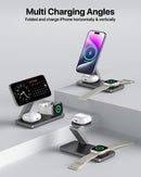 Keepro 3-in-1 Wireless Charging Station - Magnetic Fast Charger for iPhone, Apple Watch & AirPods (Black)