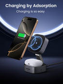 UGREEN MagFlow 2-in-1 MagSafe Wireless Charger - Magnetic Charging Stand for iPhone & AirPods