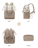 LOVEVOOK 15.6" Laptop Backpack for Women - Waterproof, USB Port, Daypack for Work & Travel (Beige/Khaki)