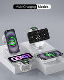 3-in-1 Wireless Charging Station for Apple - Foldable Magnetic Charger, 15W Fast for iPhone, Apple Watch & AirPods