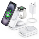 3-in-1 Wireless Charging Station for Apple - Foldable Magnetic Charger, 15W Fast for iPhone, Apple Watch & AirPods