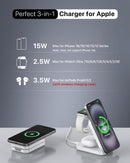 3-in-1 Wireless Charging Station for Apple - Foldable Magnetic Charger, 15W Fast for iPhone, Apple Watch & AirPods