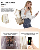 LOVEVOOK 15.6" Laptop Backpack for Women - Waterproof, USB Port, Anti-Theft Rucksack (Khaki)