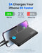 INIU 10000mAh Power Bank - Slim, Light, High-Speed USB-C, Triple 3A Output for iPhone 17/16/15/14 & More