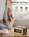 Birthday Gifts for Men - Alarm Clock with Wireless Charger, Bluetooth Speaker, Wake-Up Light & Snooze Alarm
