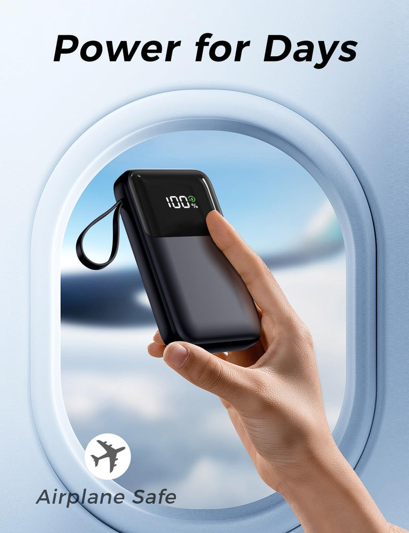 Power Bank Fast Charging 10000mAh,22.5W Portable Charger(USB-C Input & Output), PD 3.0 QC 3.0 External Mobile Phone Batteries,6 Output & 2 Input, Compatible with iPhone 17 16 15 14 13 12