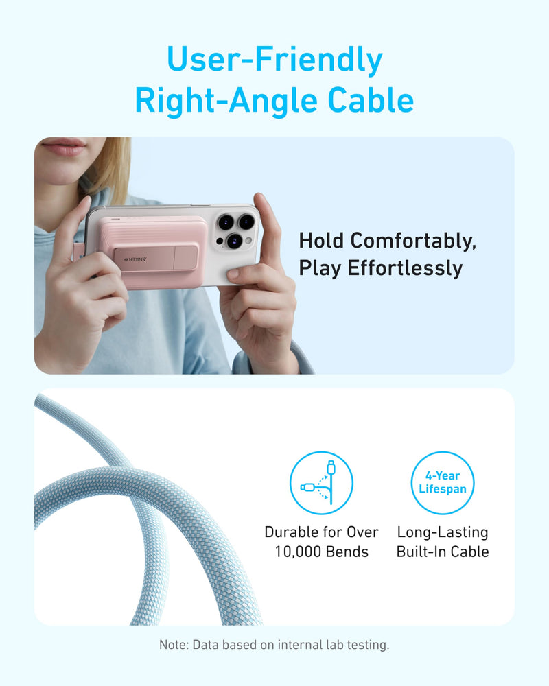 Anker Zolo 10,000mAh Magnetic Power Bank - 30W Fast Charging, Wireless Charger with USB-C & Stand for iPhone 15/14, AirPods