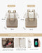 LOVEVOOK 15.6" Laptop Backpack for Women - Waterproof, USB Port, Daypack for Work & Travel (Beige/Khaki)