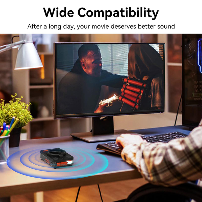 Mobile Phone Stand with Bluetooth Speaker - Portable Desk Speaker with HD Sound, TF/microSD Slot, iPhone & Galaxy Compatible