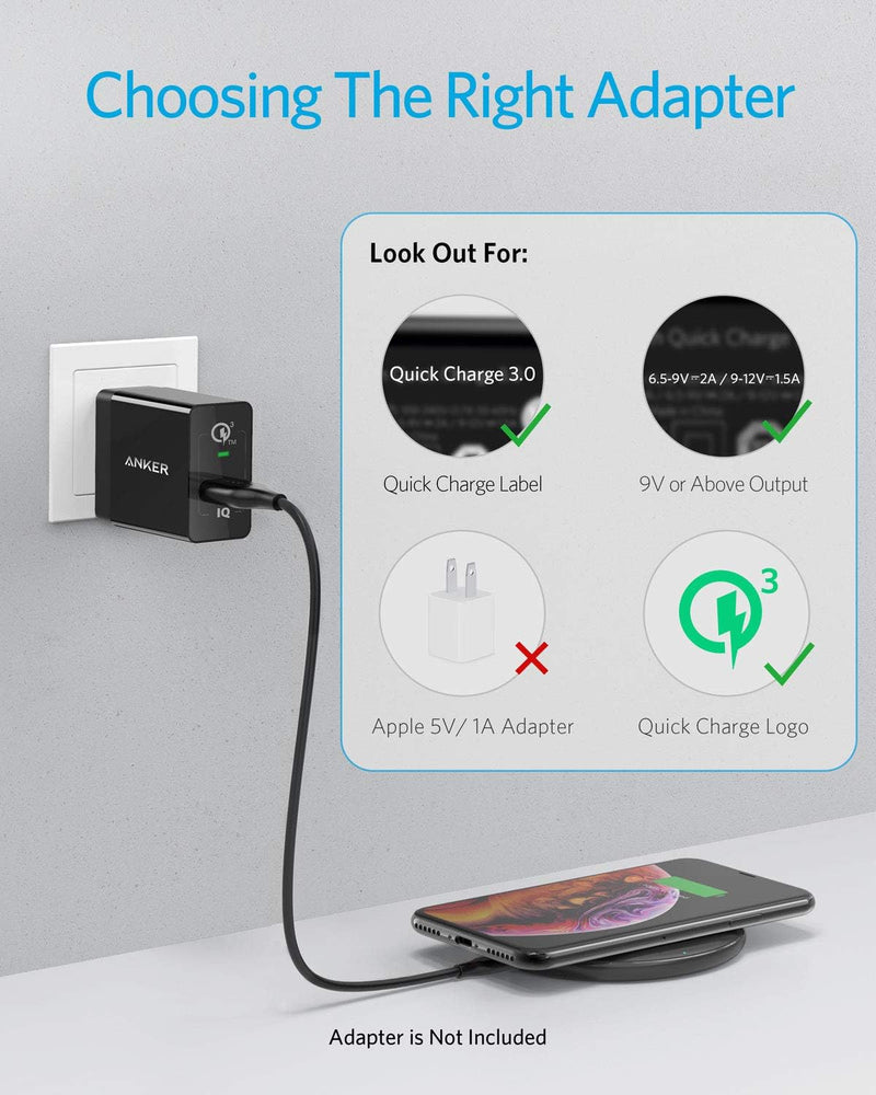 Anker PowerWave Wireless Charger 10W - Qi-Certified for iPhone, AirPods & Samsung Galaxy S23