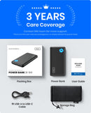 INIU 10000mAh Power Bank - Slim, Light, High-Speed USB-C, Triple 3A Output for iPhone 17/16/15/14 & More