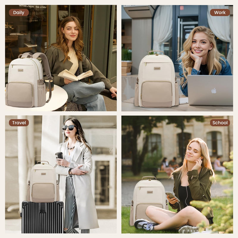 LOVEVOOK 15.6" Laptop Backpack for Women - Waterproof, Large Capacity, Travel & Business Bag