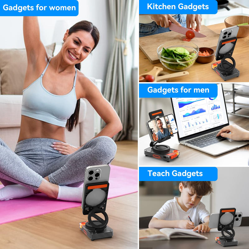 Mobile Phone Stand with Bluetooth Speaker - Portable Desk Speaker with HD Sound, TF/microSD Slot, iPhone & Galaxy Compatible