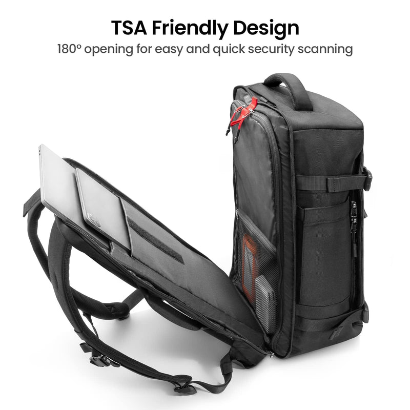 tomtoc 40L Travel Backpack - TSA Friendly, Water-Resistant, Fits 17.3" Laptop, Business & Weekender Bag