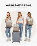 LOVEVOOK 15.6" Laptop Backpack for Women - Waterproof, USB Port, Daypack for Work & Travel (Beige/Khaki)