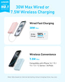 Anker Zolo 10,000mAh Magnetic Power Bank - 30W Fast Charging, Wireless Portable Charger for iPhone 16/15/14 & AirPods