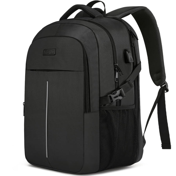 50L Extra Large Backpack for Men - Water-Resistant, USB Port, Anti-Theft, TSA Approved, Fits 17" Laptop (Black)
