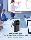 Power Bank Fast Charging 10000mAh,22.5W Portable Charger(USB-C Input & Output), PD 3.0 QC 3.0 External Mobile Phone Batteries,6 Output & 2 Input, Compatible with iPhone 17 16 15 14 13 12