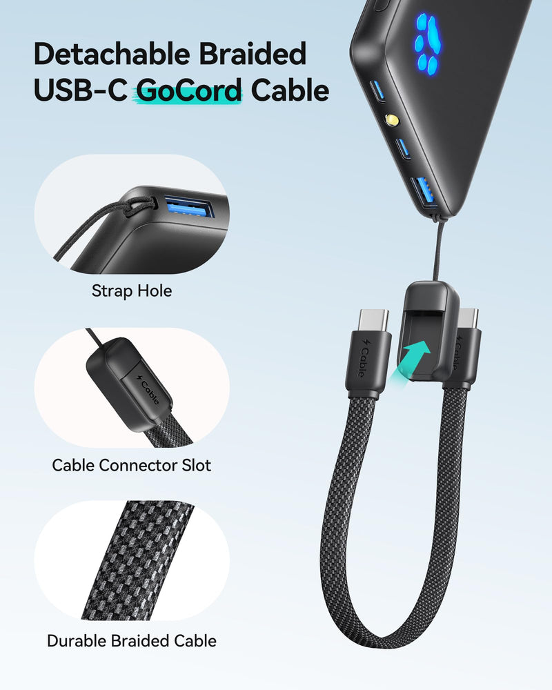 INIU 10000mAh Power Bank - 45W PD Fast Charging, USB-C in/out, Portable Charger for iPhone 17/16/15/14/13 & More