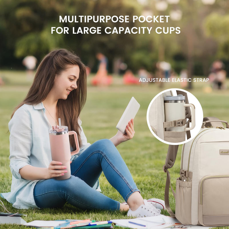 LOVEVOOK 15.6" Laptop Backpack for Women - Waterproof, Large Capacity, Travel & Business Bag