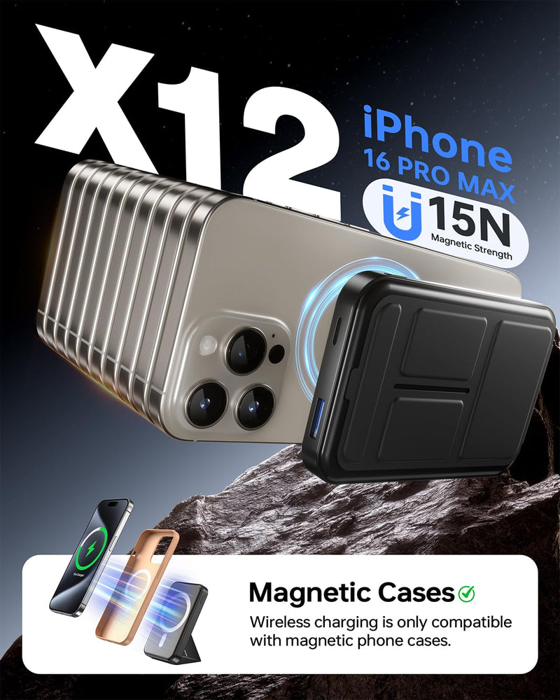 MagSafe Power Bank 10,000mAh - 22.5W Fast Charging, USB-C, LED Display for iPhone 17/16/15/14/13/12 Pro/Pro Max