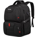 50L Extra Large Backpack for Men - Water-Resistant, USB Port, Fits 17.3" Laptop, Travel & Work Rucksack (Black)