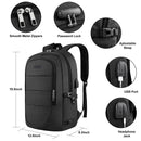 VSNOON Anti-Theft Laptop Backpack 15.6-17.3" - USB Port, Lock, Water-Resistant (Black)