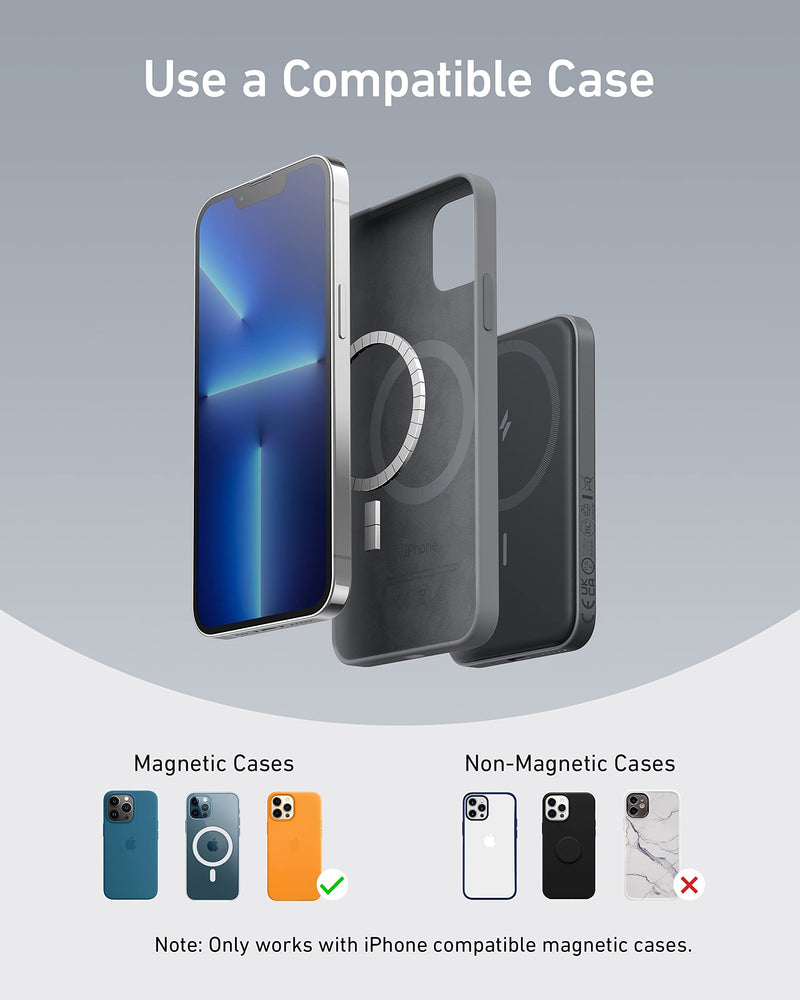 Anker 621 MagGo 5000mAh Magnetic Power Bank - Wireless Charger with USB-C for iPhone 16/15/14/13/12 Series