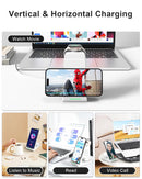 ADADPU 3-in-1 Wireless Charger 15W - Fast Charging Stand for iPhone, Apple Watch & AirPods (White)