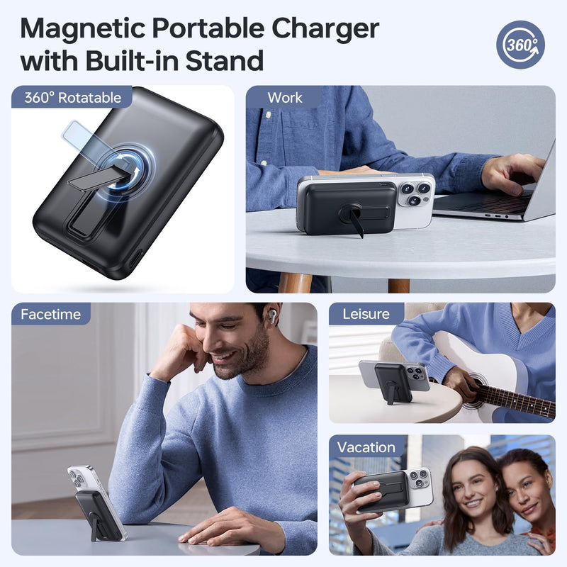 MagSafe Power Bank 12000mAh - 22.5W Fast Charging, USB-C, LED Display for iPhone 17/16/15/14/13/12 Pro/Pro Max