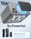 MagSafe Power Bank 5000mAh - Ultra-Slim Wireless Charger, Fast Charging with USB-C for iPhone 17/16/15/14/13/12 (Space Gray)