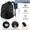 50L Extra Large Travel Laptop Backpack - Water-Resistant, USB Port, Anti-Theft, Fits 17" Laptop (Black)