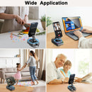 Hupoaf Phone Stand with Bluetooth Speaker - Auto Sensing Playback, Foldable Wireless Charger, Birthday Gift for Men