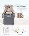 LOVEVOOK 15.6" Laptop Backpack for Women - Waterproof, USB Port, Daypack for Work & Travel (Beige/Khaki)