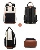 LOVEVOOK 15.6" Laptop Backpack for Women - Waterproof, USB Port, Anti-Theft Rucksack (Beige/Black)