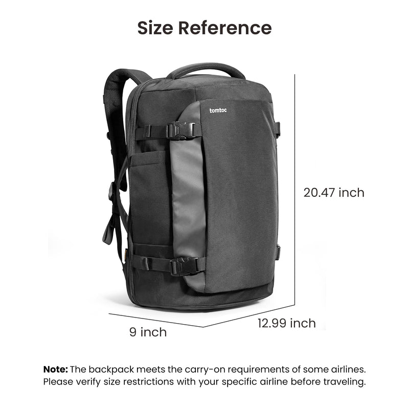 tomtoc 40L Travel Backpack - TSA Friendly, Water-Resistant, Fits 17.3" Laptop, Business & Weekender Bag