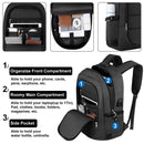 VSNOON Anti-Theft Laptop Backpack 15.6-17.3" - USB Port, Lock, Water-Resistant (Black)